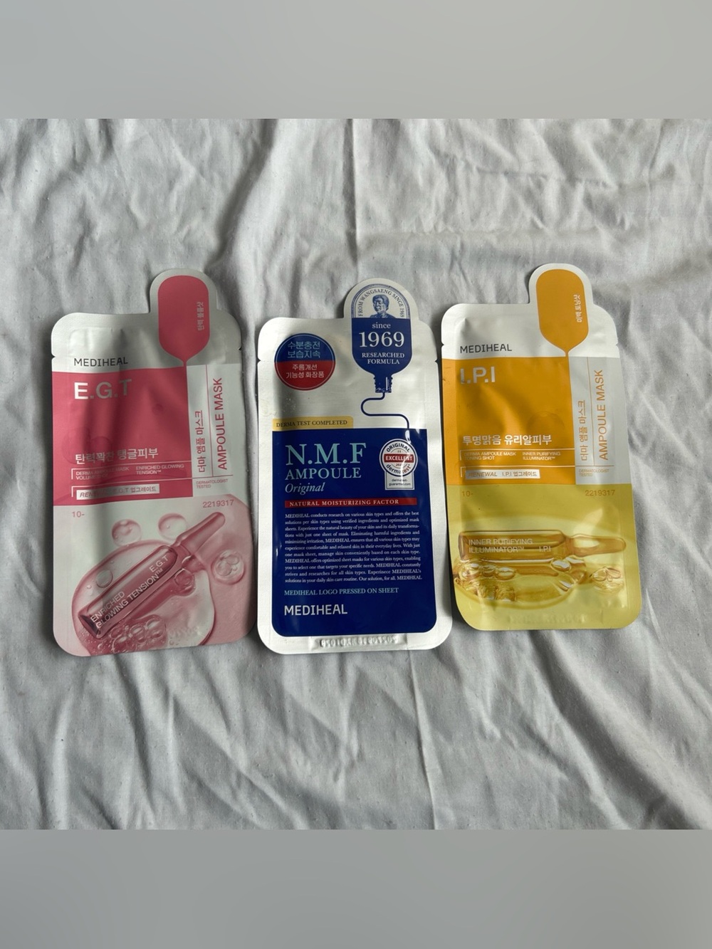 Lot Of 3 MEDIHEAL The E.G.T. Dema Ampoule Mask 10ea Korean Cosmetics KBeauty